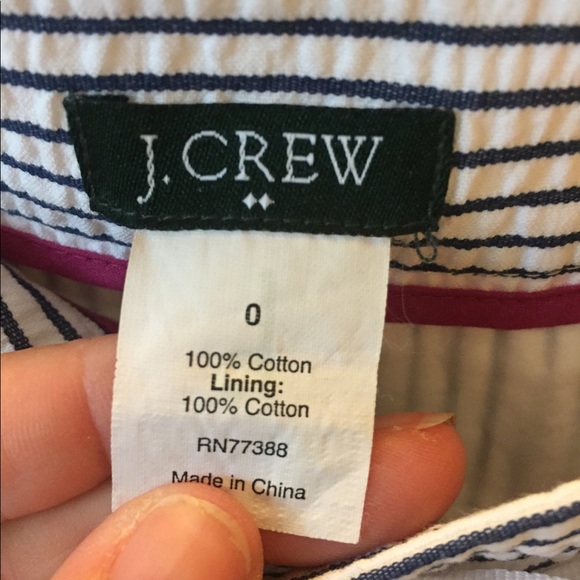 JCrew navy and white cotton ticking - Picture 2 of 2